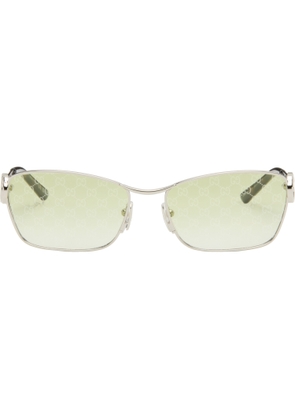 Gucci Silver Rectangular Frame Sunglasses