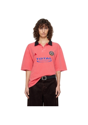 Martine Rose Pink Oversized S/S 'Total' Sports Polo