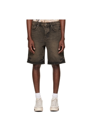 Represent Brown Overdyed Denim Shorts