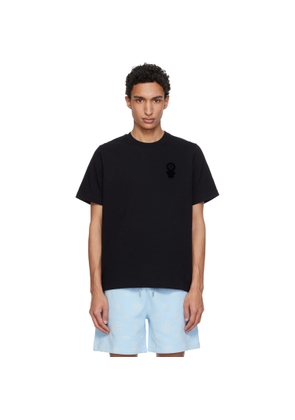Casablanca Black Squash Logo Flock Short Sleeve T‐shirt