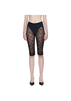 Marine Serre Black Moonogram Mesh Flock Capri Leggings