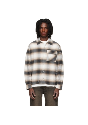 Represent White & Brown All Over Initial Flannel Shirt