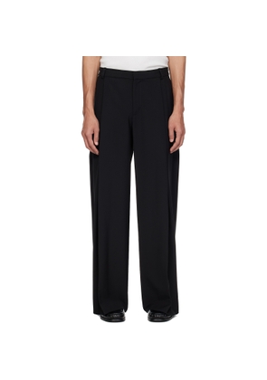 Casablanca Black Wool Pleated Trousers