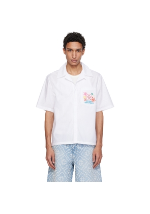 Casablanca White Collage D'Icones Graphiques Embroidered Shirt