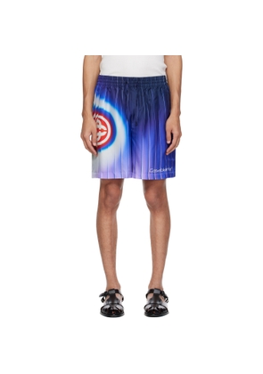 Casablanca Blue Shockwave Silk Shorts