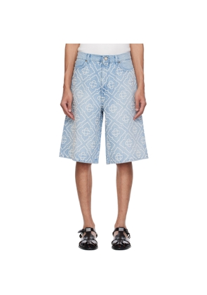 Casablanca Blue Pearl Denim Shorts