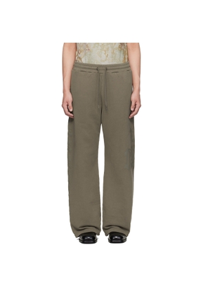 Diesel Brown Treated Logo Print Sweatpants