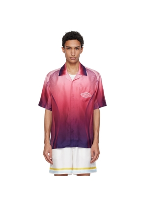 Casablanca Pink Gradient Short Sleeve Silk Shirt
