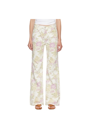 Citizens of Humanity Off-White & Pink Kimberly 70's Flare Jeans