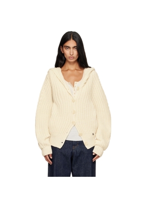 Stella McCartney Beige Chunky Ribbed Hooded Cardigan