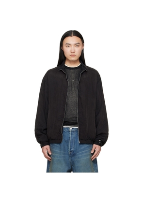ssstein Black Cupro Fibril Vintage Zip Jacket