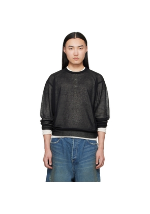 ssstein Black Knit Crew Neck LS Sweater