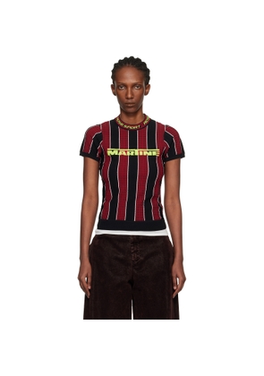 Martine Rose Red & Black Logo Tight T-shirt