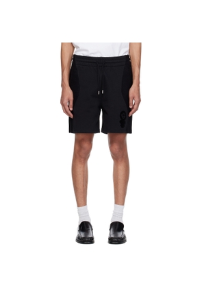 Casablanca Black Squash Logo Flock Print Sweat Shorts
