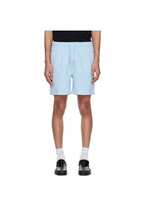 Casablanca Blue Applique Monogram Sweat Shorts