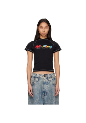 Martine Rose Black Raglan Shrunken T-shirt
