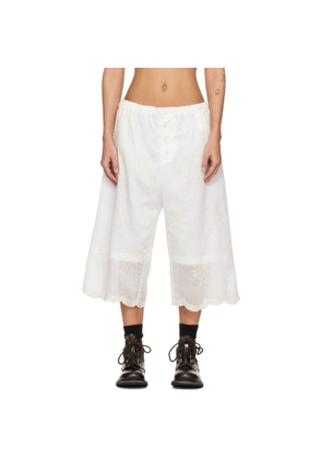 OUR LEGACY White Frill Shorts