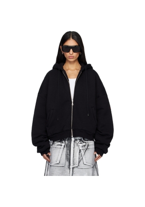 LU'U DAN SSENSE Exclusive Black Wadded Hoodie