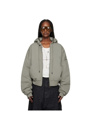 LU'U DAN Gray Wadded Hoodie