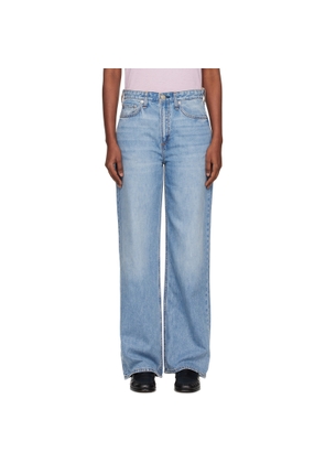 rag & bone Blue Logan Wide-Leg Jeans