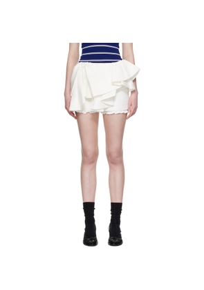 SHUSHU/TONG White Asymmetrical Bow & Ruffle Miniskirt
