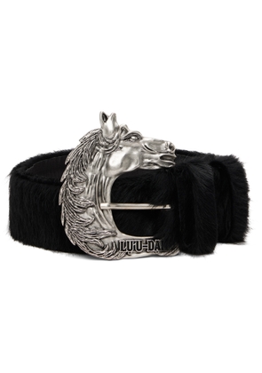 LU'U DAN Black 'Year of the Horse' Pony Hair Cowboy Belt