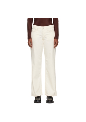 rag & bone Off-White Saige Relaxed Straight Jeans
