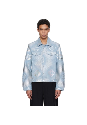 Casablanca Blue Pearlescent Monogram Denim Jacket