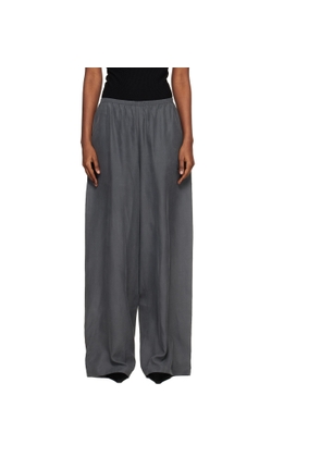 Alexander Wang Gray Mid-Rise Silk Track Pants