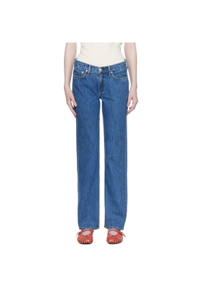 rag & bone Blue Harlow Full Straight Jeans