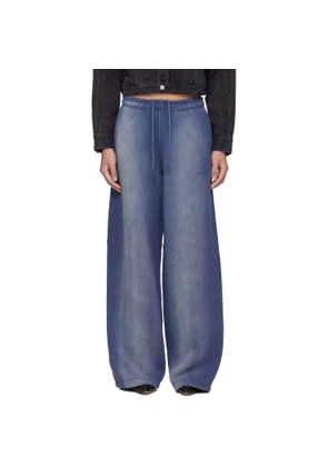 Alexander Wang Navy Allover Hotfix Mid-Rise Sweatpants
