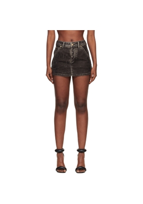 Alexander Wang Gray Denim Flocked Carpenter Skort