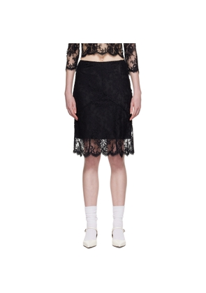 SHUSHU/TONG Black Flared Midi Skirt