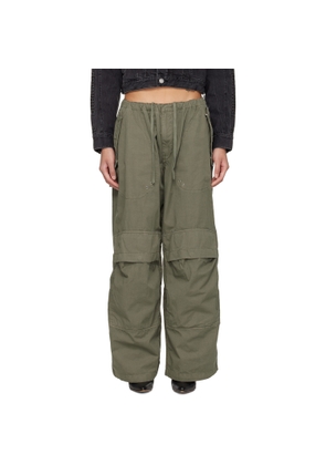 Alexander Wang Khaki Mid-Rise Articulated Pockets Cargo Pants