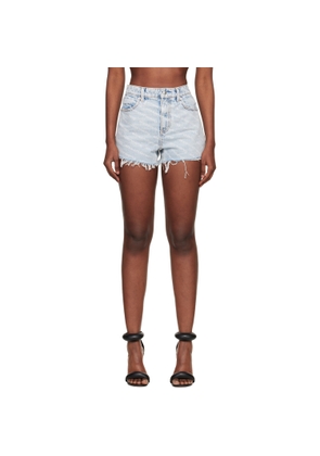 Alexander Wang Blue Denim Bite Logo Shorts