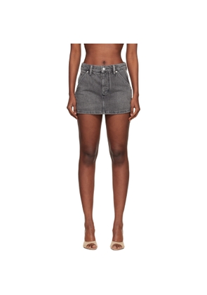 Alexander Wang Gray Denim Carpenter Mini Skort