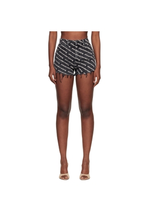 Alexander Wang Black Denim Bite Logo Shorts
