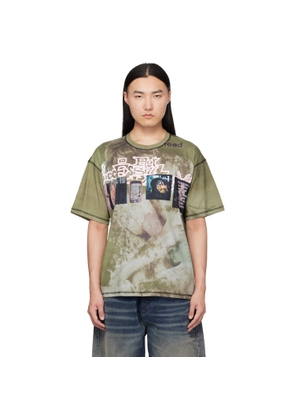Diesel Khaki All-Over Prints & Patches Relaxed T-shirt