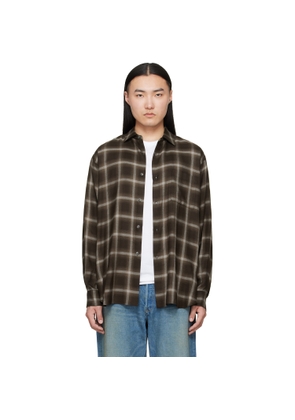 ssstein Brown Check Oversized LS Shirt