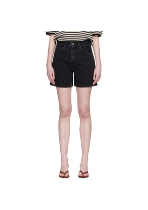 ANINE BING Black Delaney Denim Shorts