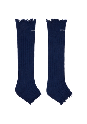 SHUSHU/TONG Navy Embroidered Logo Sandal Socks
