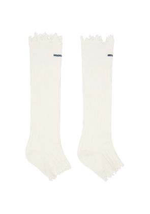 SHUSHU/TONG White Embroidered Logo Sandal Socks