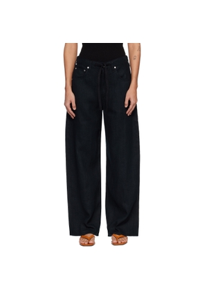 Citizens of Humanity Black Brynn Drawstring Linen Trousers