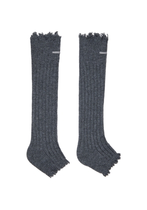 SHUSHU/TONG Gray Embroidered Logo Sandal Socks