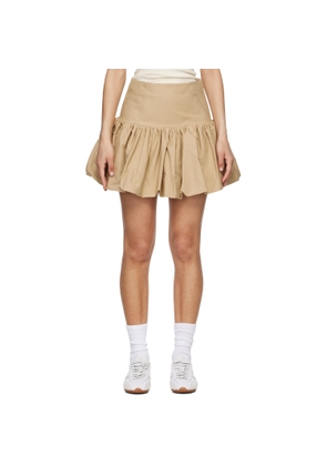GANNI Beige Cotton Miniskirt