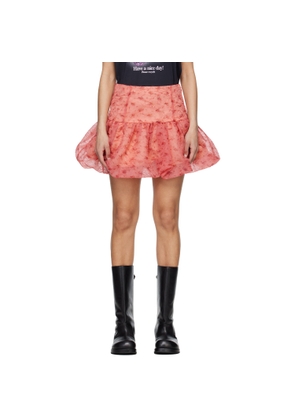 GANNI Pink Shibori Organza Miniskirt