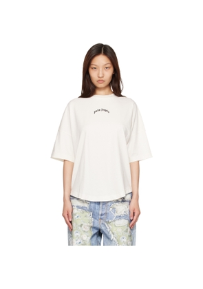 Palm Angels Off-White Curved Logo Over T-shirt