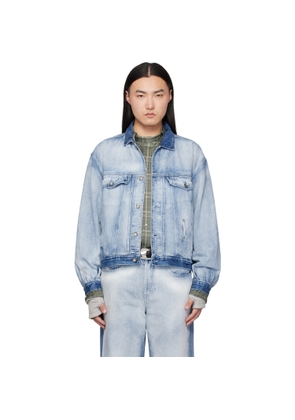 Diesel Blue Medium-Light Skeleton Denim Trucker Jacket