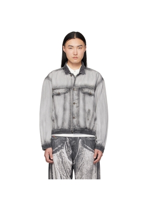 Diesel Gray Medium-Light Skeleton Denim Trucker Jacket
