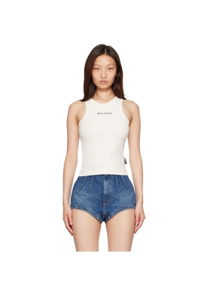 Palm Angels Off-White Classic Logo Fitted Tank Top